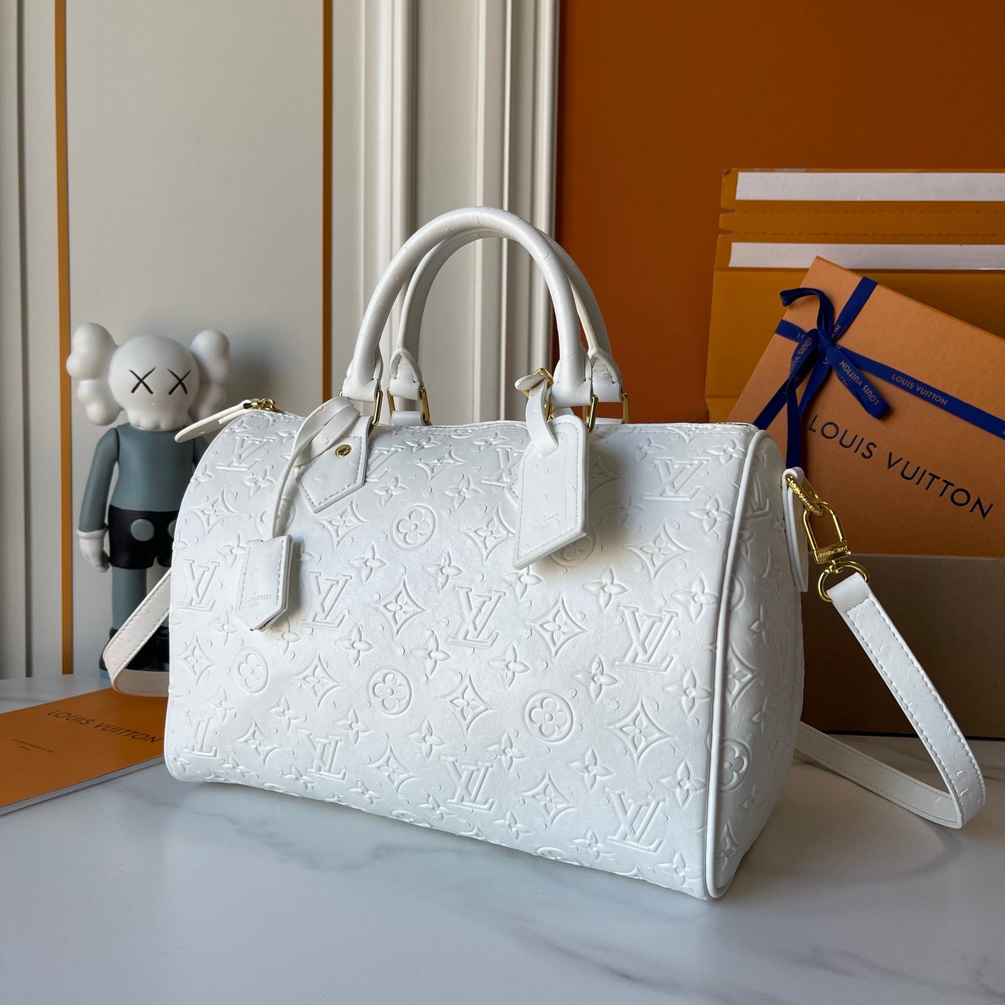 Premium Embossed Boston Handbag