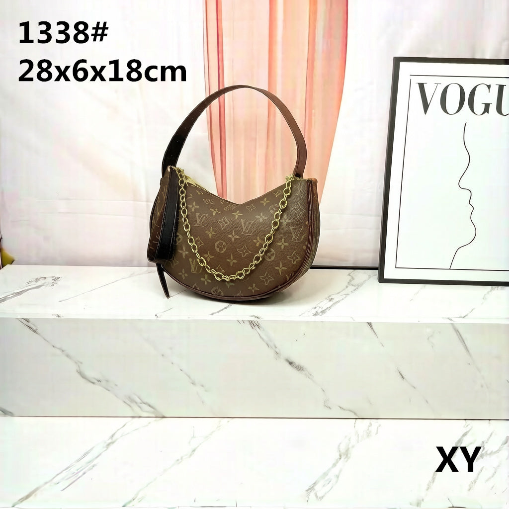 Premium Crescent Shoulder Bag with Chain Strap