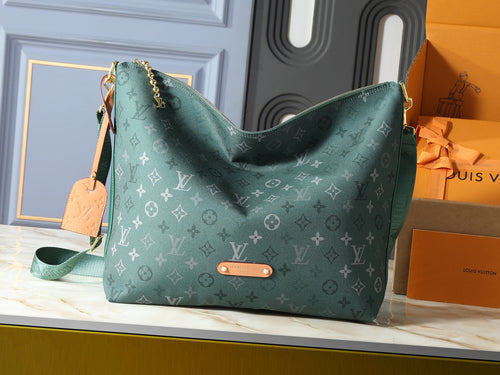 Premium Monogram Canvas Hobo Shoulder Bag