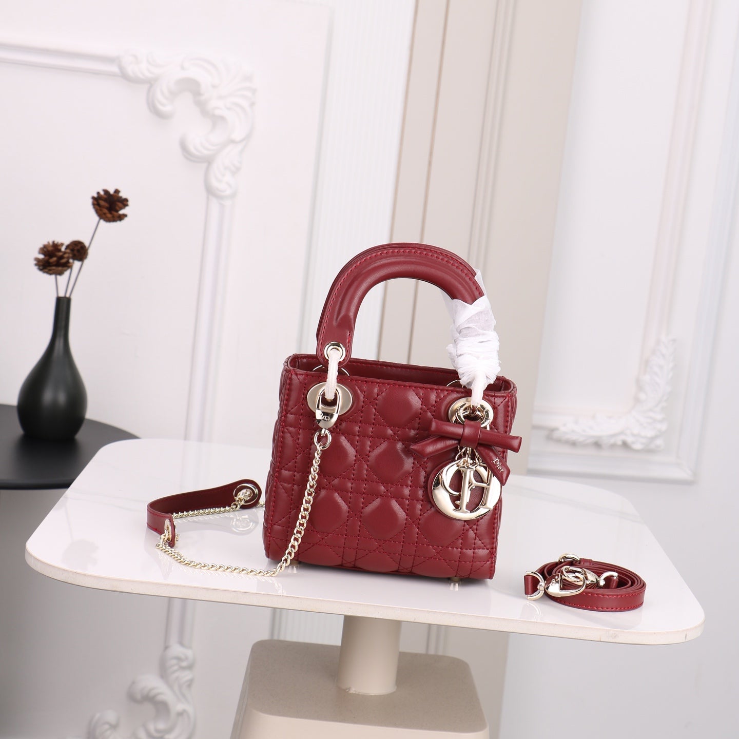 Quilted Mini Top Handle Satchel Bag