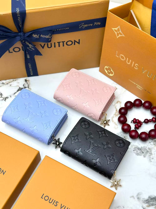 Embossed Zip-Around Small Wallet