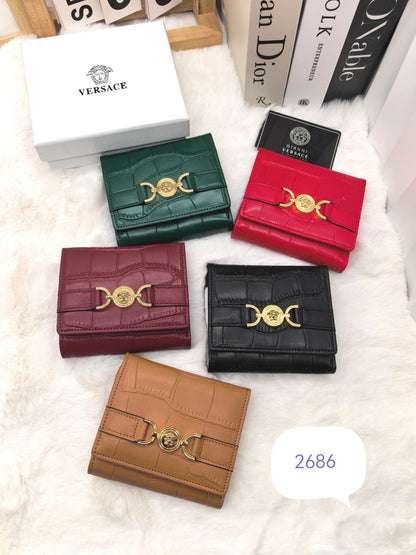 Croc-Embossed Short Wallet