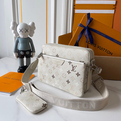 Monogram Crossbody Messenger Bag Set