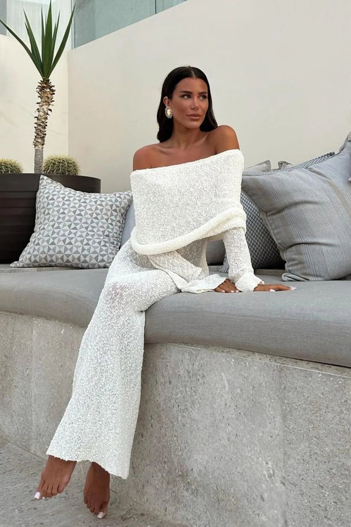 Moonlit Muse Off-Shoulder Beach Dress