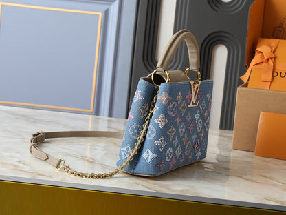 Denim Capucines Handbag