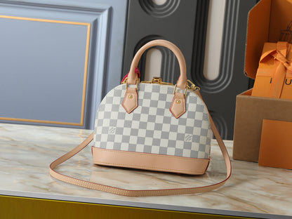 Alma BB Damier Azur White Handbag