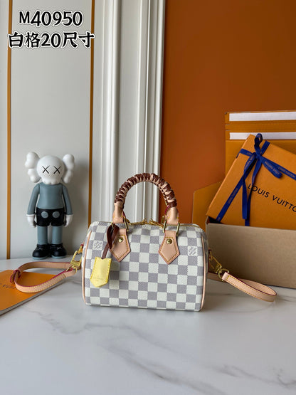 Mini Checkered Boston Bag