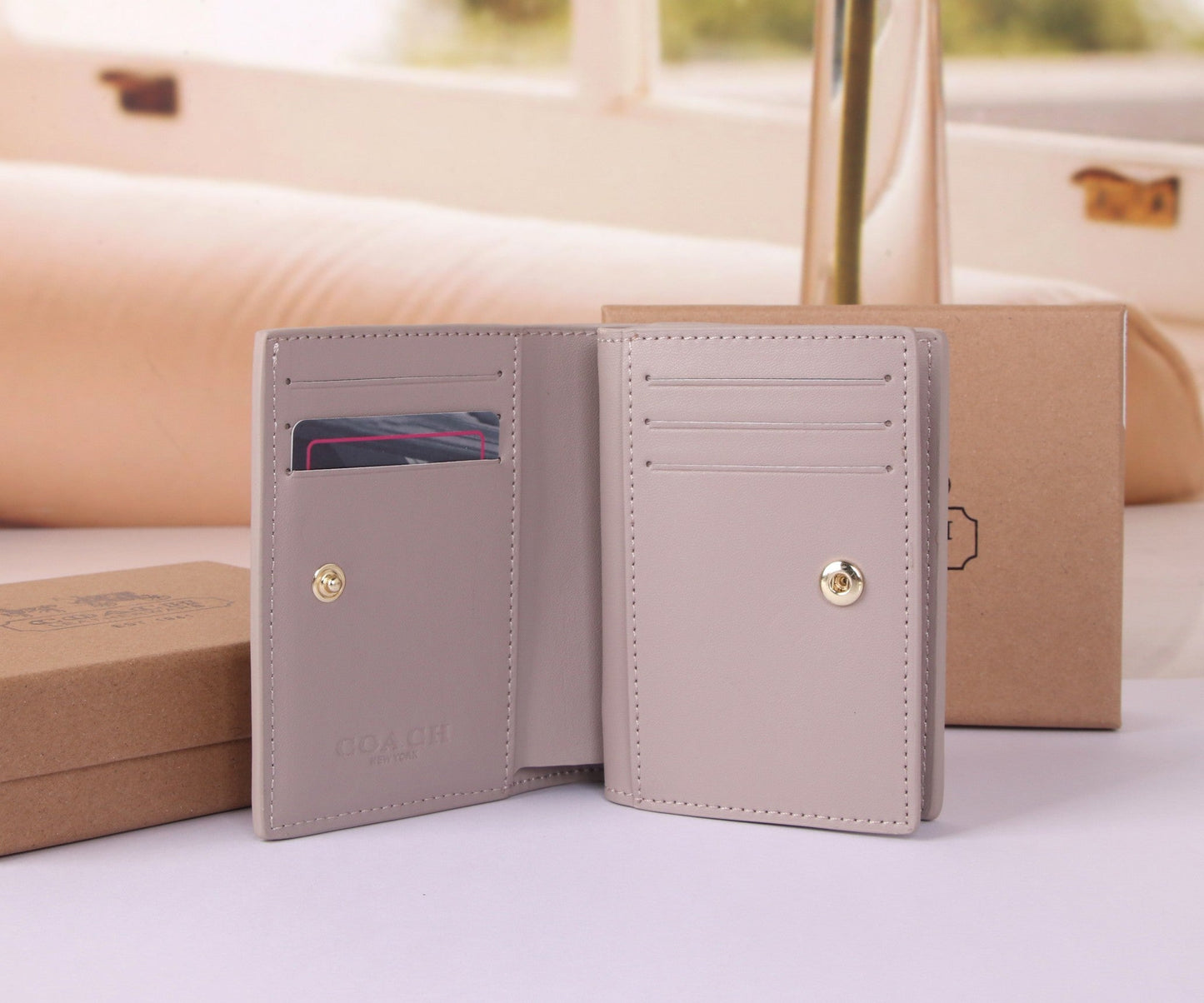Small C Signature Flap Wallet