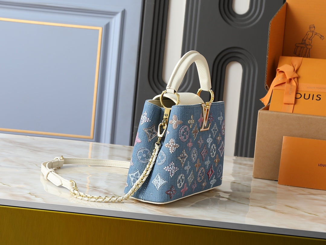 Denim Capucines Handbag