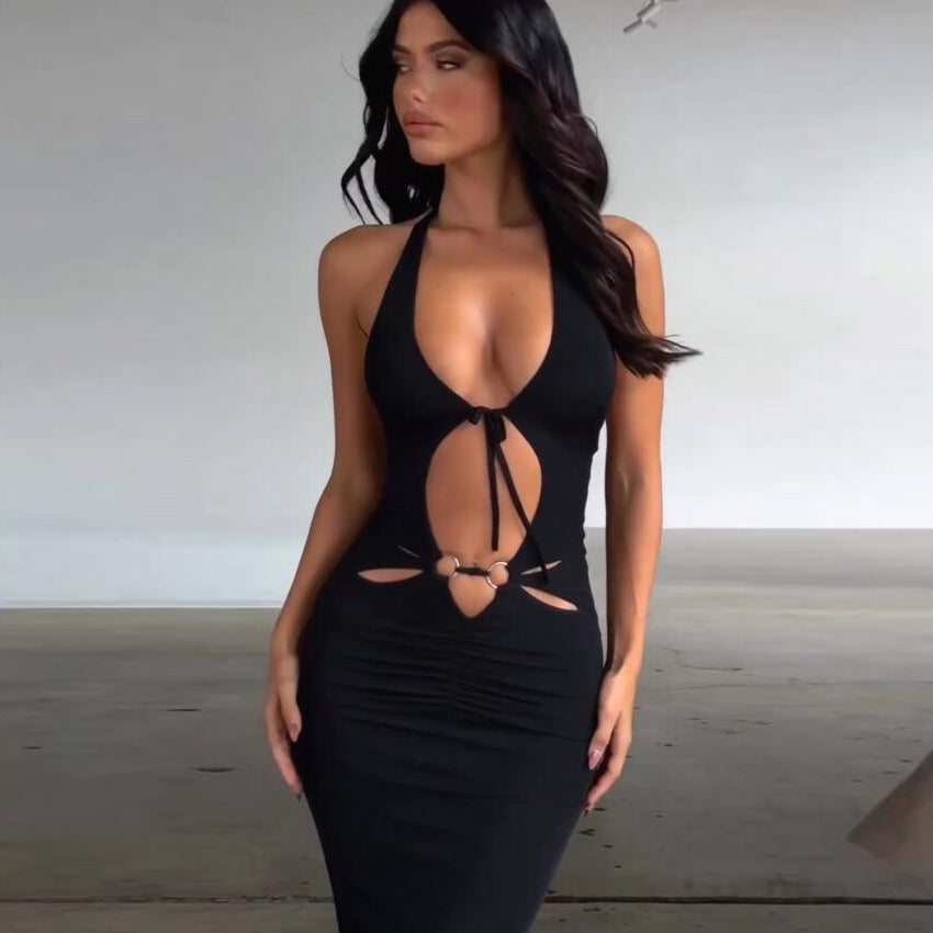 Midnight Allure Cutout Bodycon Dress