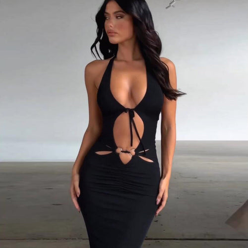 Midnight Allure Cutout Bodycon Dress