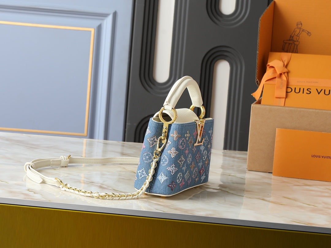 Denim Capucines Handbag