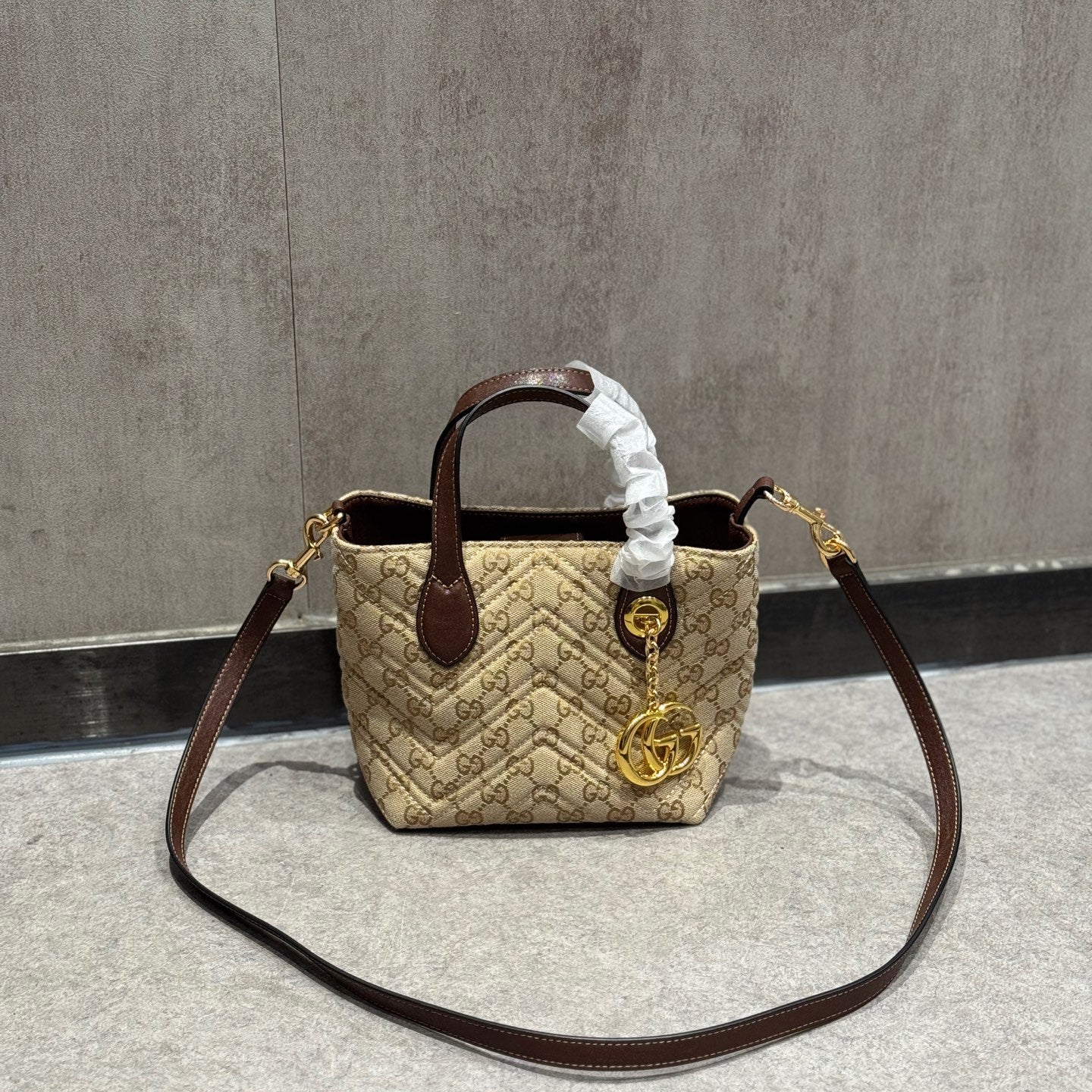 Premium Quilted Monogram Tote Bag Set