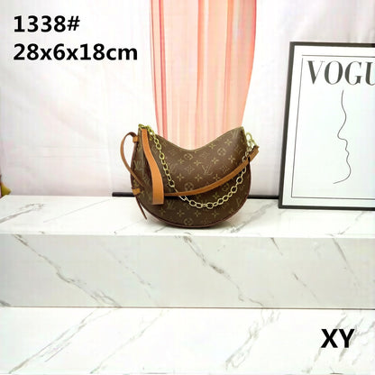 Premium Crescent Shoulder Bag with Chain Strap