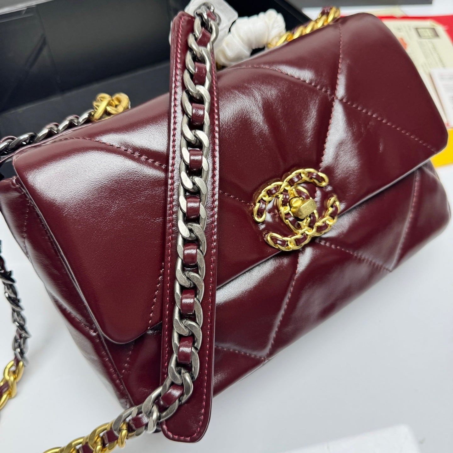 Quilted Chain Flap Shoulder Bag