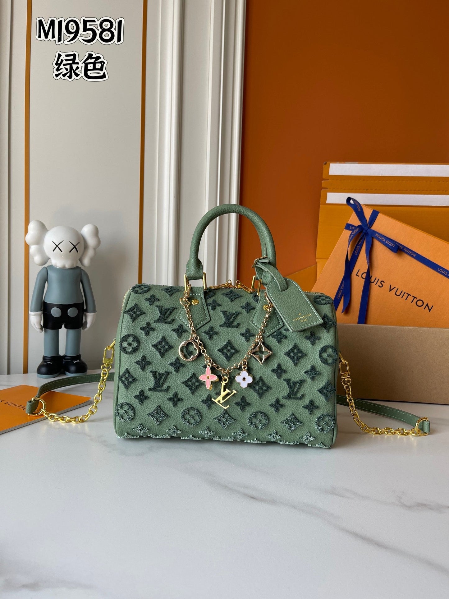 Embossed Monogram Boston Tote Bag
