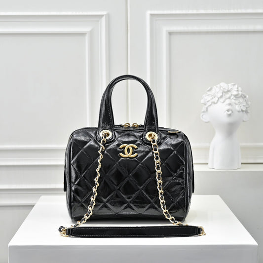 Small Bowling Bag In Black & Gold