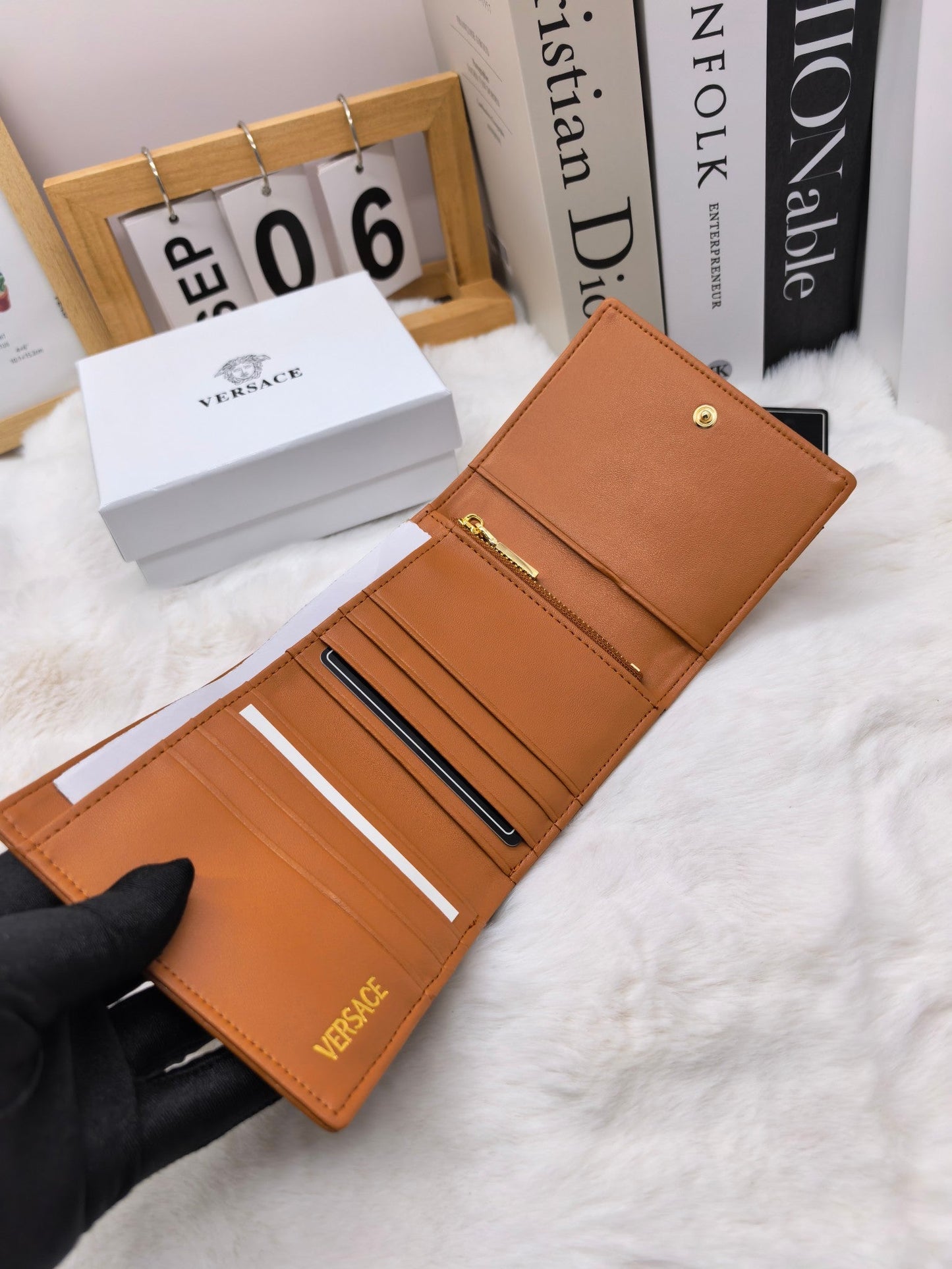 Croc-Embossed Short Wallet