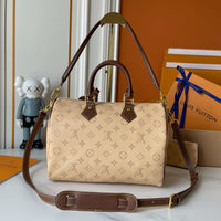 Beige Monogram with Brown Handles