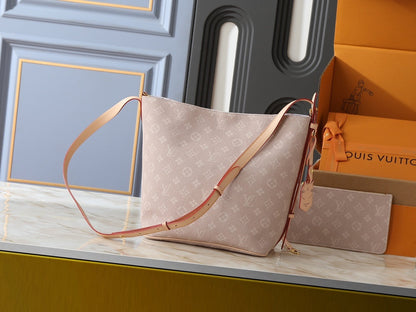 All In GM Monogram Plum Handbag & Pouch