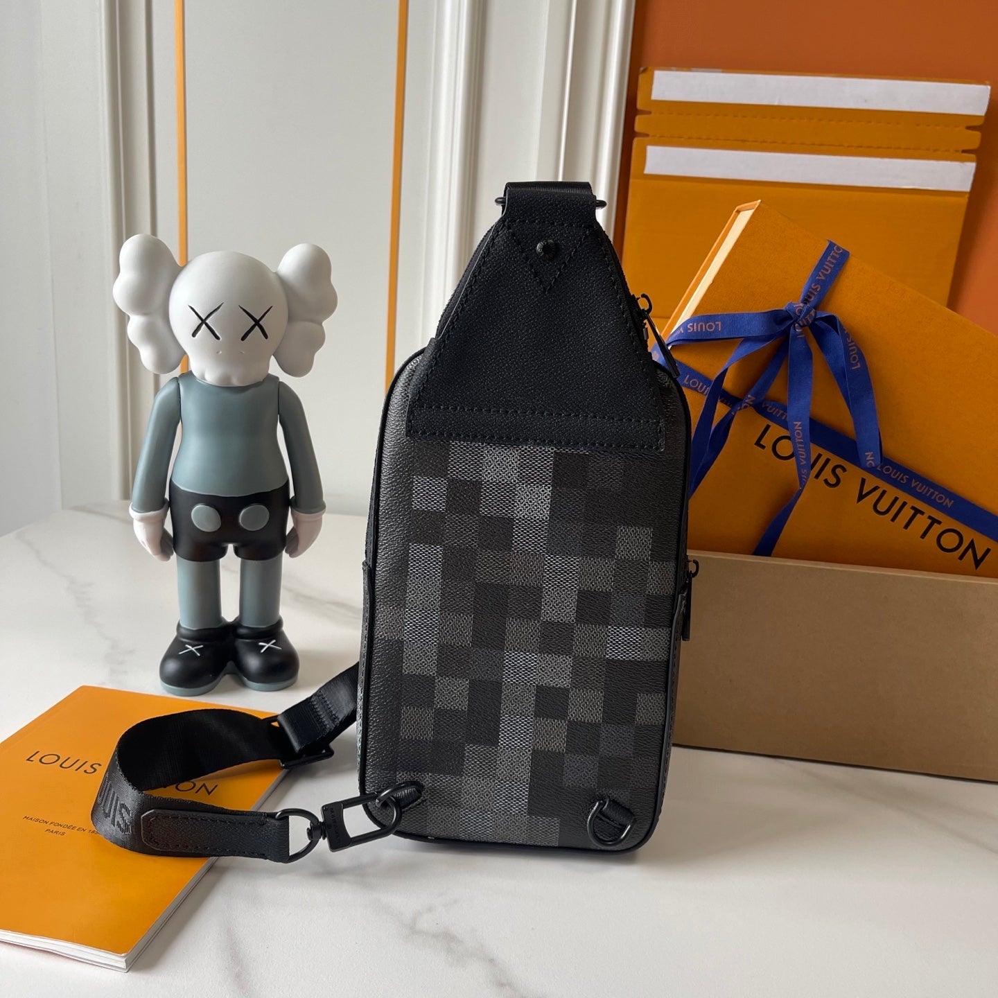 Checkered Sling Chest Bag