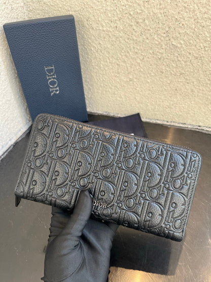 Embossed Zip-Around Long Wallet