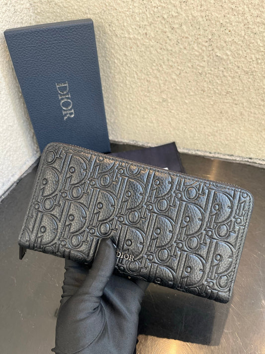 Embossed Zip-Around Long Wallet