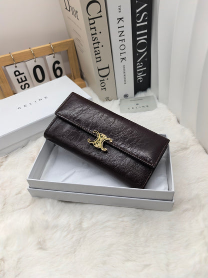 Glossy Long Fold Wallet