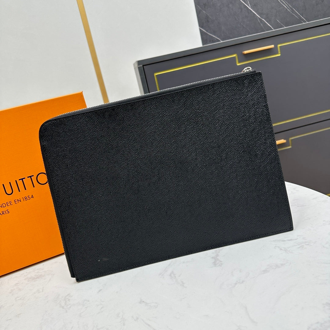 Pebble-Grain Leather Pouch