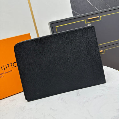 Pebble-Grain Leather Pouch
