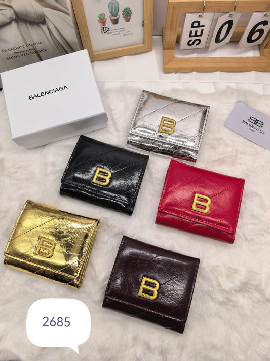 Glossy Short Fold Wallet