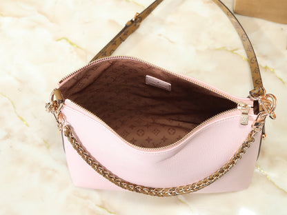 Chain Accent Hobo Shoulder Bag