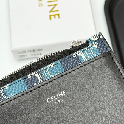 Zipped Striped Triomphe Canvas Card Holder