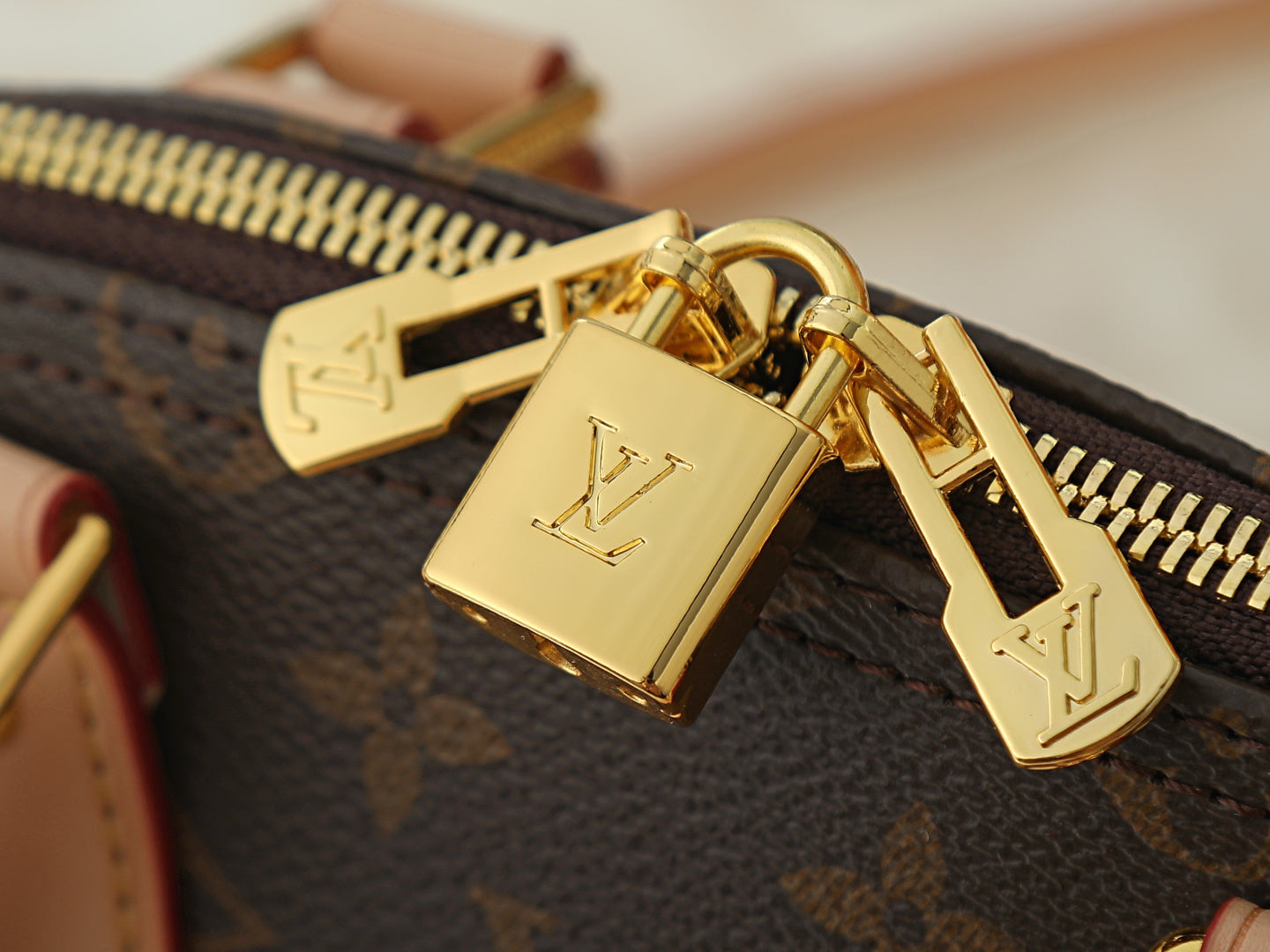 Alma BB Monogram Canva Brown Handbag