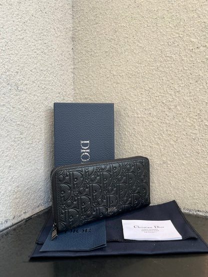 Embossed Zip-Around Long Wallet