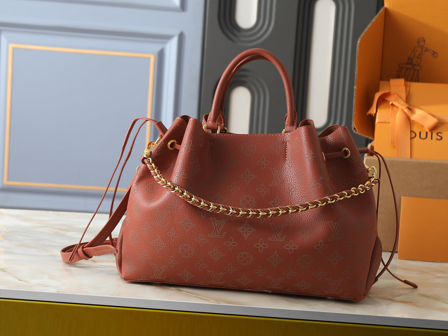 Chain Drawstring Tote Bag