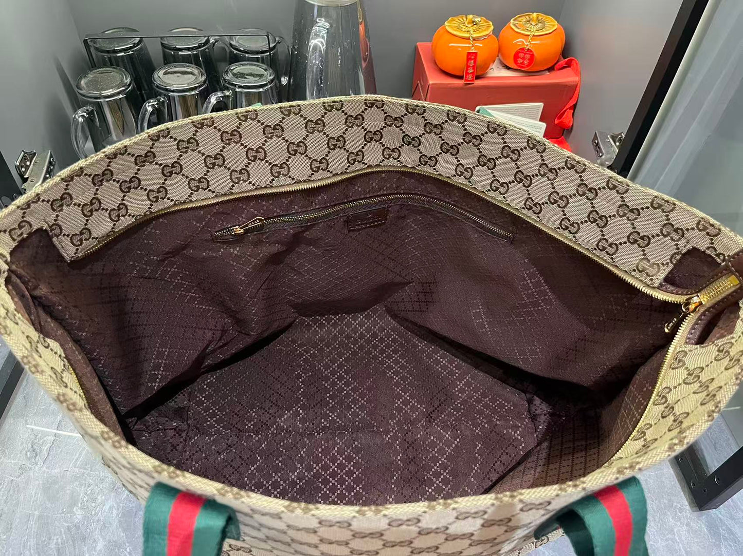 GG Monogram Web Tote Bag