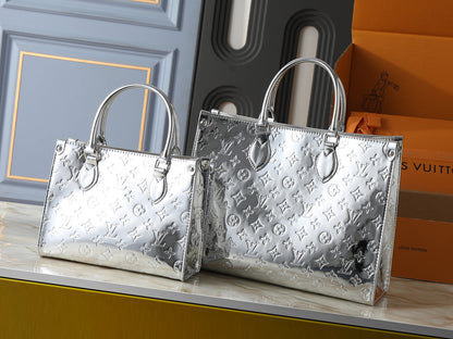 Metallic Mirror Tote Handbag