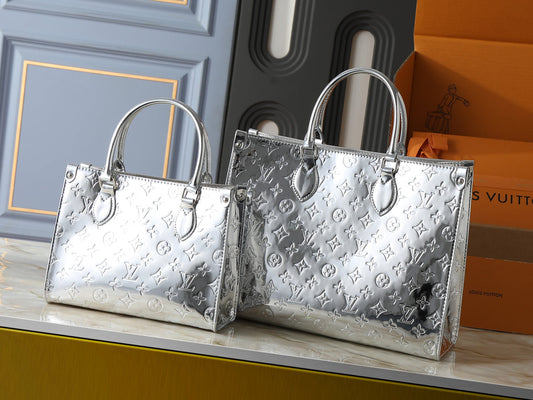 Metallic Mirror Tote Handbag