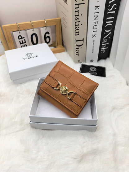 Croc-Embossed Short Wallet