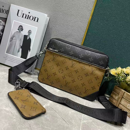 Monogram Messenger Crossbody Bag with Card Holder