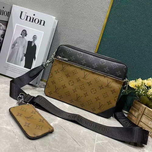 Monogram Messenger Crossbody Bag with Card Holder
