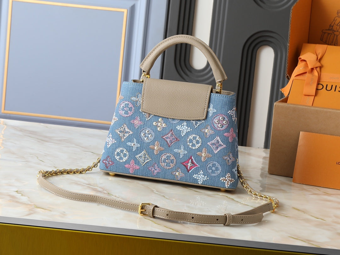Denim Capucines Handbag