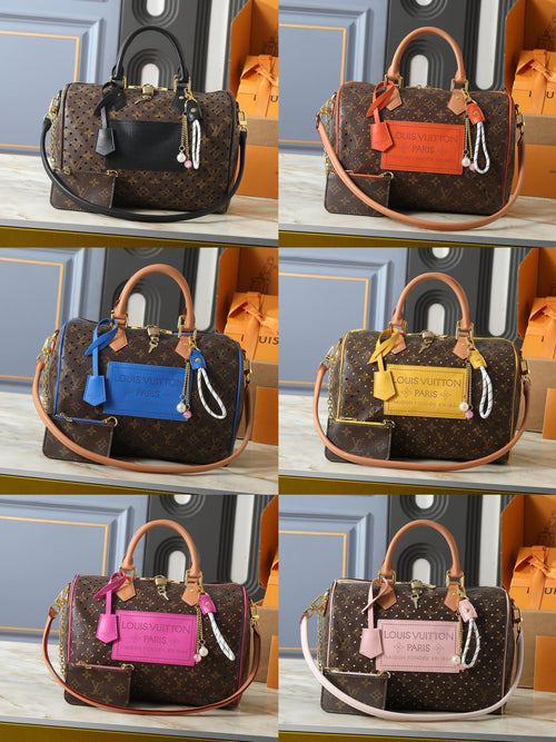 Perforated Monogram Travel Boston Bag with Matching Wallet