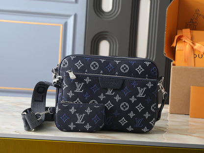 Monogram Multi-Pocket Messenger Bag with Coin Pouch