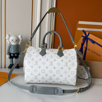 White Monogram with Gray Handles