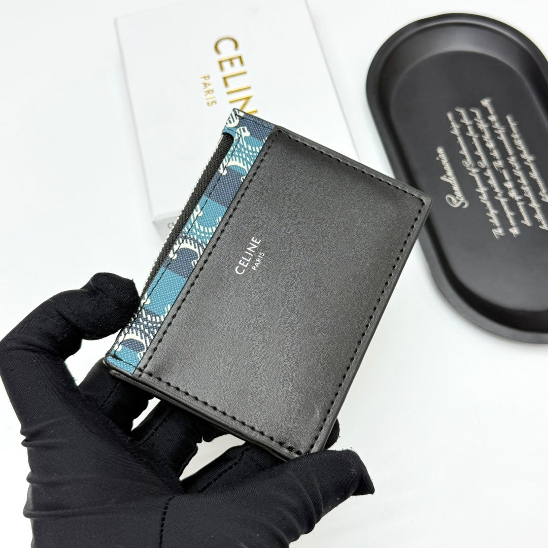 Zipped Striped Triomphe Canvas Card Holder