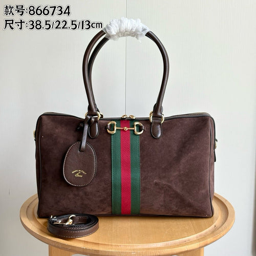 Horsebit Web Stripe Boston Bag / Travel Bag