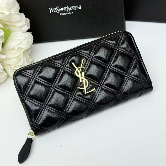 Around Zip Long Wallet Luxury Black