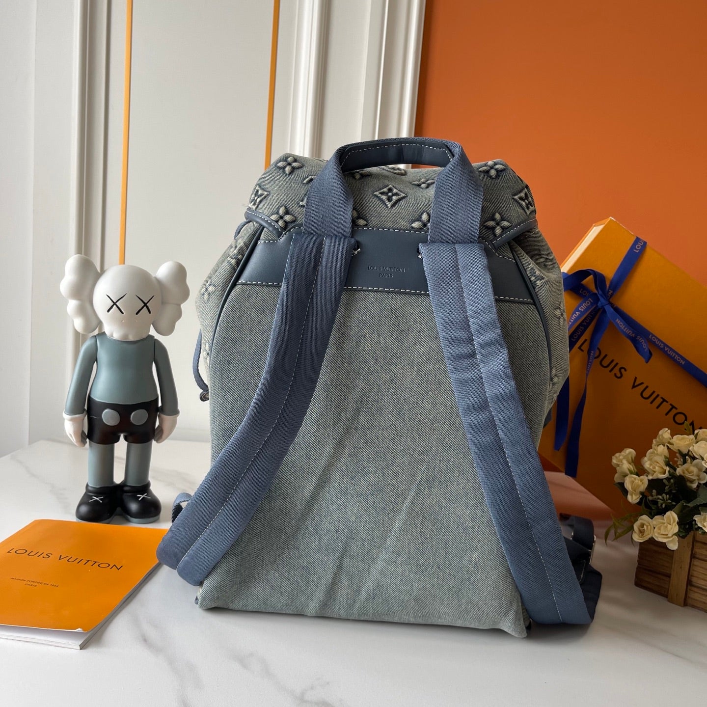 Monogram Denim Backpack Bag
